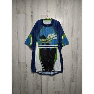 Primal Men's Sport Cut Raglan Short Sleeve X-Large Cycling Jersey Green Blue